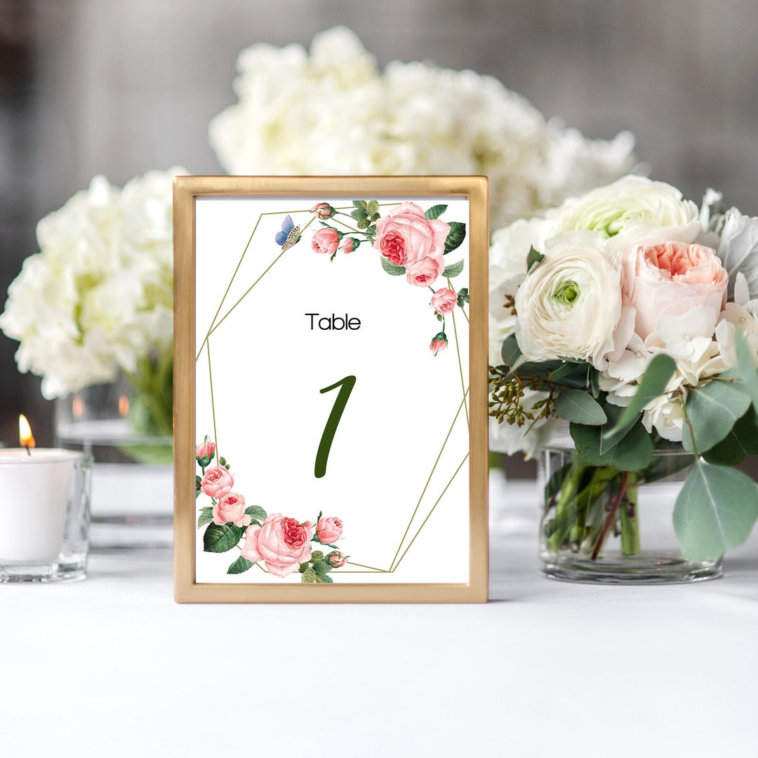 PRINTABLE Table Numbers in 2 Sizes, Bridal Shower Table Numbers, Baby