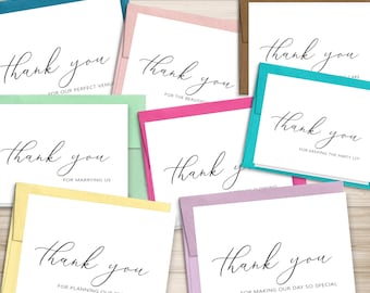 WEDDING VENDOR Thank You Card | Wedding Thank You Card | Vendor Tip Card | Florist Card | Photographer Card | DJ Card | Style S0161