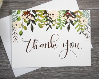 Set of 8, THANK YOU CARDS, Thank You Cards Set, Thank You Notes, Wedding Thank You Cards, Thank You Card Set, Note Cards, Stationery Set