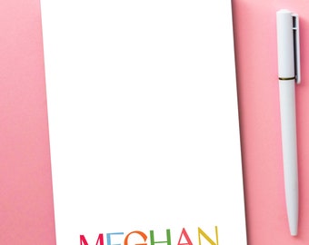 PERSONALIZED NOTEPAD in 12 Color Schemes | Notepad with Name | Teacher Appreciation Gift | Personalized Writing Sheets | Style CS329