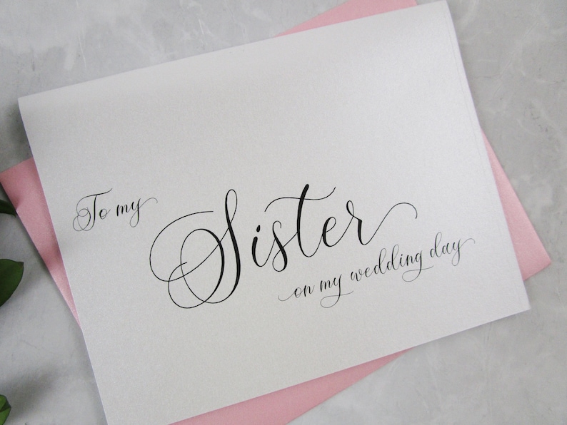 Sister Wedding Gift Sister Wedding Day Card SHIMMER To My Sister on my Wedding Day Card