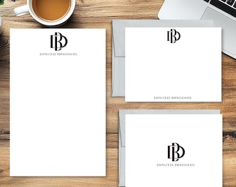 SET DE REGALO DE PAPELERÍA PERSONALIZADO / Tarjetas de notas personalizadas / Bloc de notas / Sets de papelería personalizados / Set de escritura con monograma / Estilo A1820