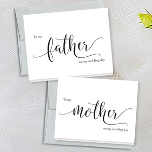 Mother and Father WEDDING DAY CARDS | To my Mother Card | To my Father Card | Wedding Day Cards for Parents | Style MH784