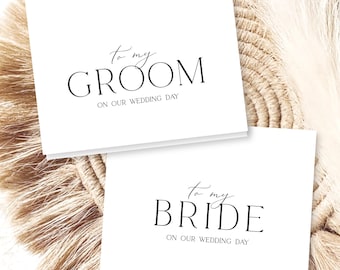 Cards for Bride and Groom | To My Groom on our Wedding Day Card | To My Bride on our Wedding Day Card| Husband and Wife Cards | Style CL488