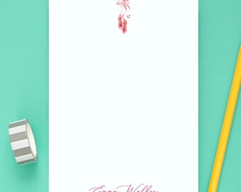 BALLERINA NOTEPAD for GIRLS | Personalized Notepad for Girls | Ballet Theme Notepad | Ballet Shoes Notepad | Pink Notepad | Style KD212