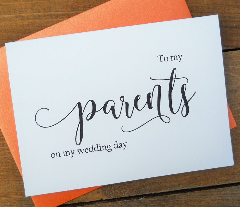 To My Father on My Wedding Day Card TO MY PARENTS on my Wedding Day Card To My Mother on My Wedding Day Card