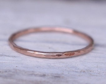 14 K Roségold filled gehämmerter Ring