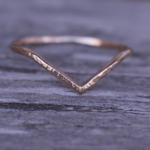 14 K yellow gold filed chevron stacking ring