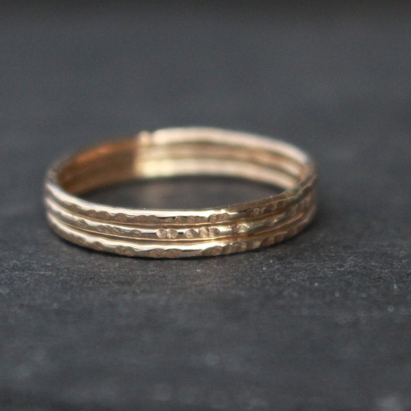 14 K yellow gold filled stackable rings