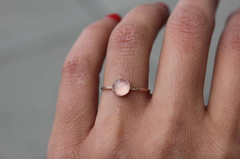 14k Roségoldring mit Rosenquarz image 4