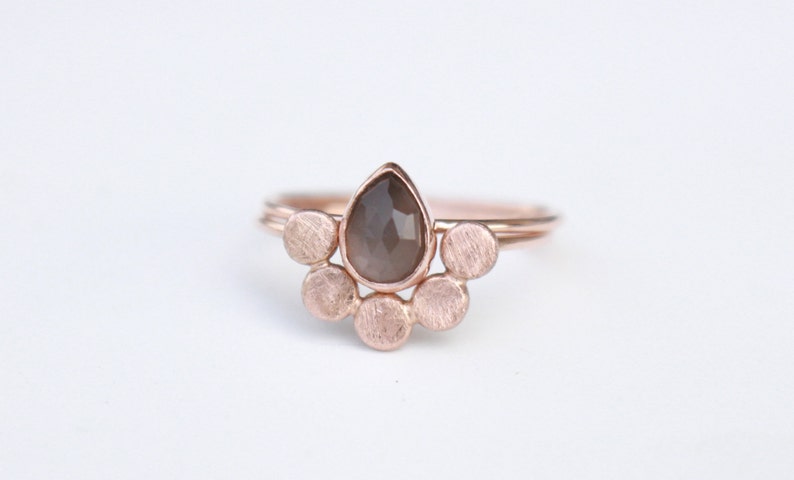 585 Rosegold Ringe Mondstein image 2