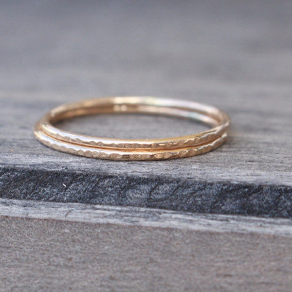 14 K yellow gold filled stackable rings