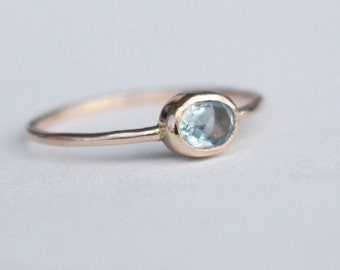 14 K Gold Ring Aquamarin engagement ring