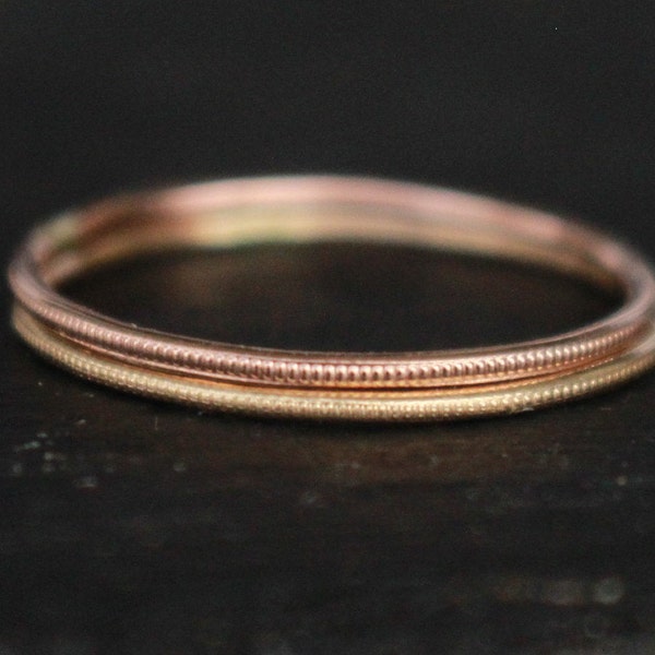 14 K rose gold filled stackable rings