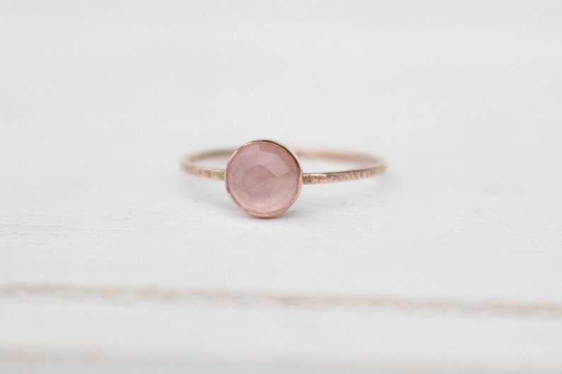 14k Roségoldring mit Rosenquarz image 2