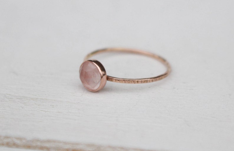 14k Roségoldring mit Rosenquarz image 3