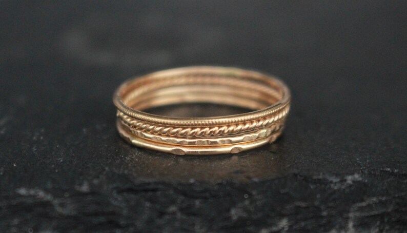 14 K yellow gold filled stackable rings