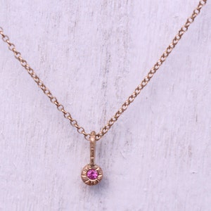 Pendant 14 k gold ruby July birthstone