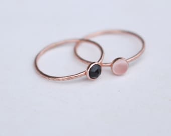 14K Rosé Gold Stapelring mit Spinell