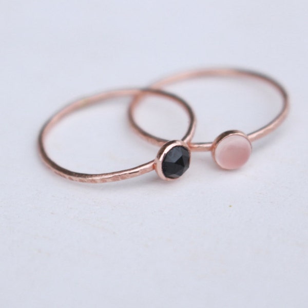 14K Rosé Gold stackable Ring with spinel