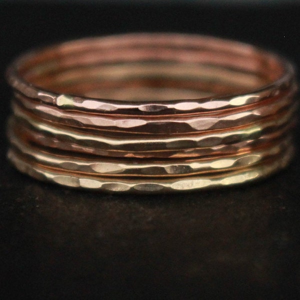 14 K yellow gold filled stackable rings