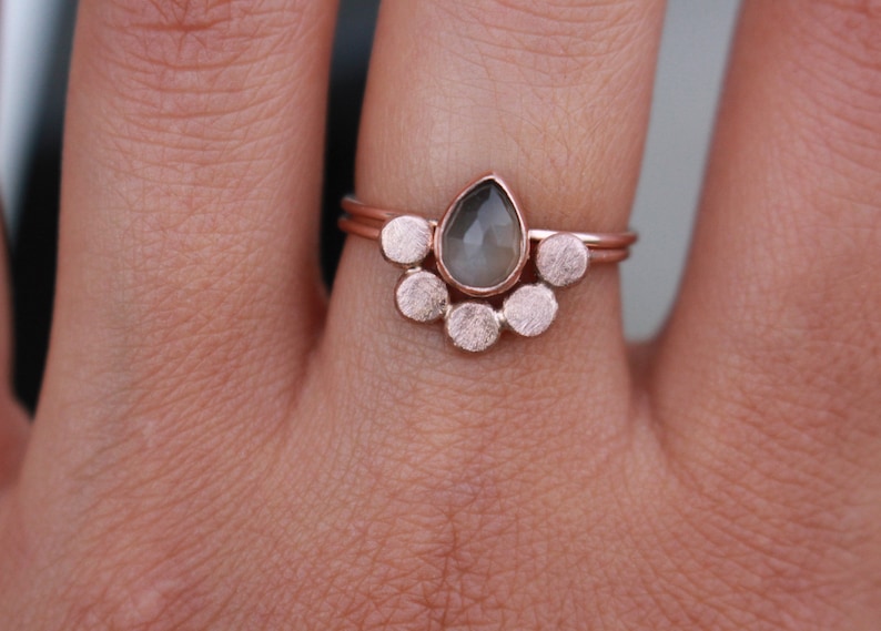 585 Rosegold Ringe Mondstein image 4