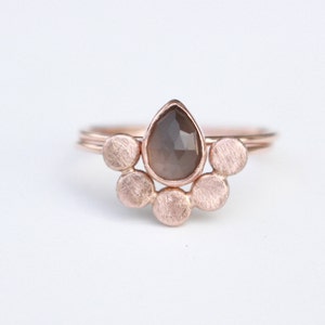 Moonstone Rings Set 14 K Rosegold