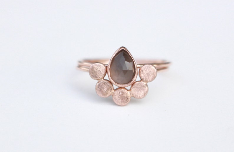 585 Rosegold Ringe Mondstein image 1