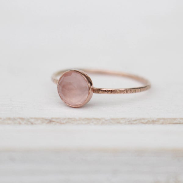 14k Roségoldring mit Rosenquarz