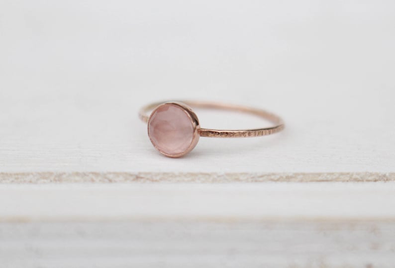 14k Roségoldring mit Rosenquarz image 1