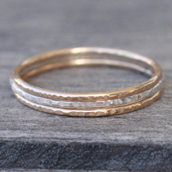 14 K yellow gold filled stackable rings