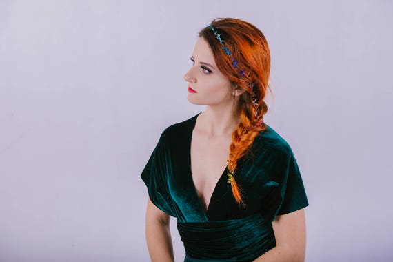 Rainbow Jewelry Extra Long Hair Vine Alternative Rockabilly Etsy
