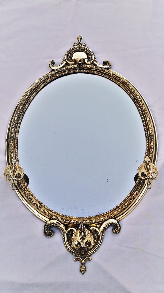 Antique Brass Mirror Original 18th Century French Large Antique Brass Mirror Original 18th