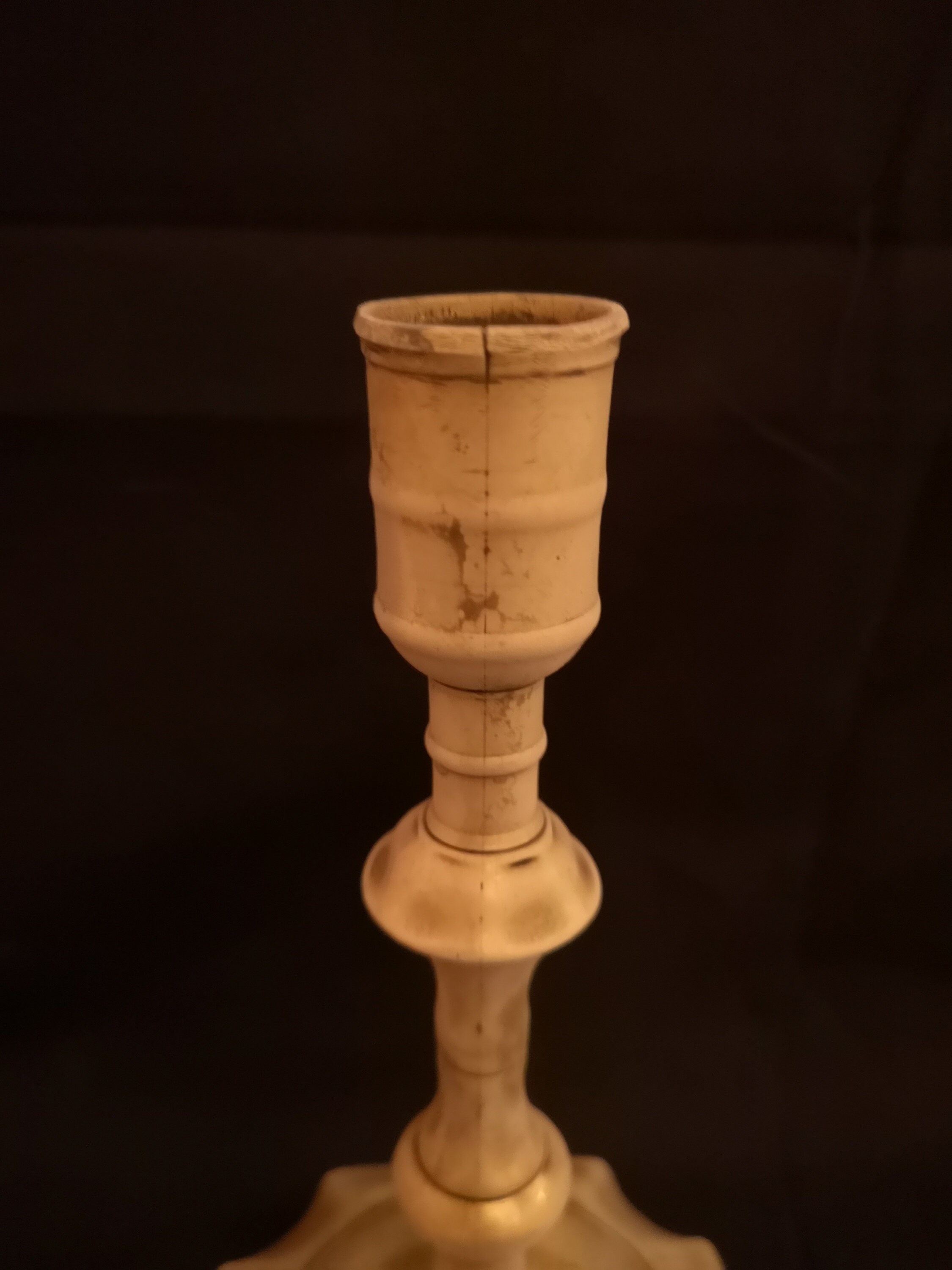 Image of 18Th Century Seamed Brass Candlestick. C1750