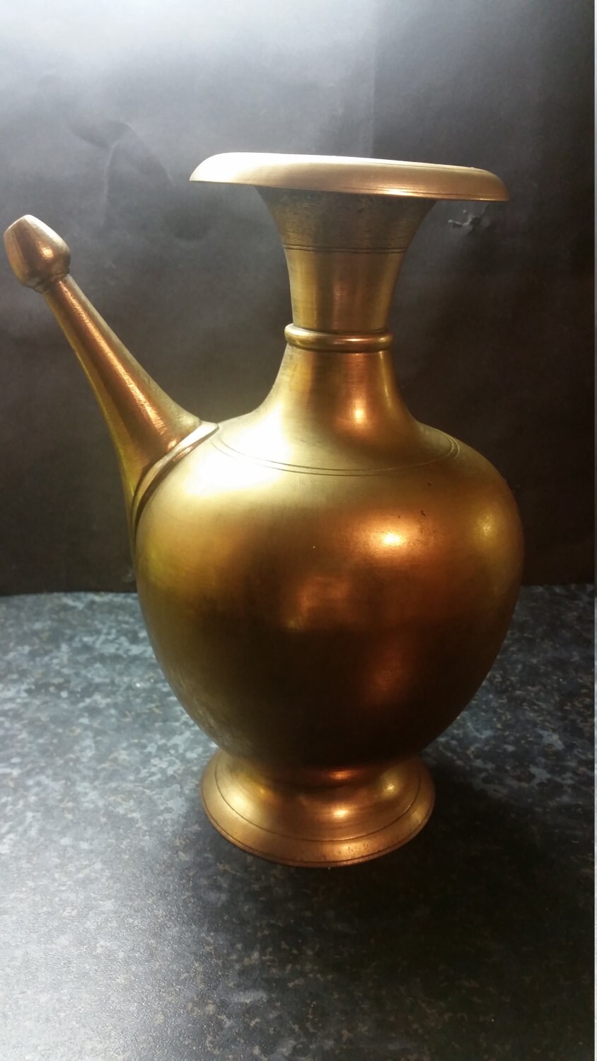 Image of 18Th Century Brass Mughal Spouted Lota For Ritual Washing
