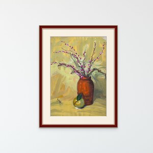 STILL LIFE 2, 16x20” gouache on paper, wall decor, unframed, original painting by Nguyen Ly Phuong Ngoc
