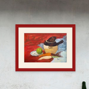 STILL LIFE I 16x20” gouache on paper, wall decor, unframed, original painting by Nguyen Ly Phuong Ngoc