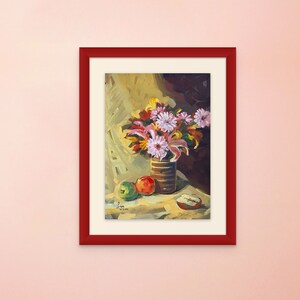 STILL LIFE 3, 16x20” gouache on paper, wall decor, unframed, original painting by Nguyen Ly Phuong Ngoc