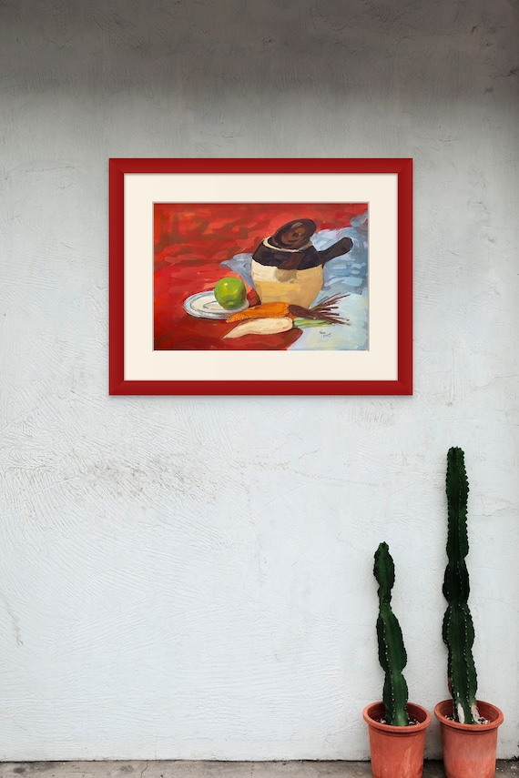 STILL LIFE I 16x20” gouache on paper, wall decor, unframed, original painting by Nguyen Ly Phuong Ngoc