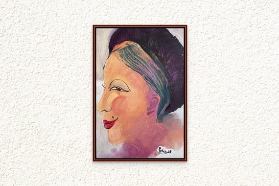 THỊ MÀU- Chèo Portrait 8x12”, oil on canvas, original by Nguyen Ly Phuong Ngoc