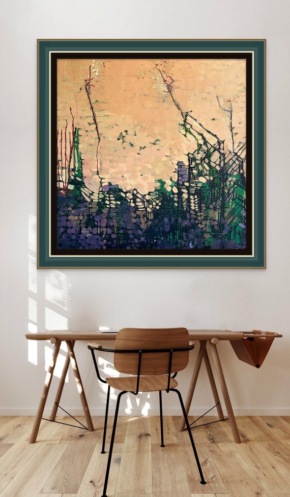 MORNING DREAM 39x39” oil on canvas, flowers, floral wall decor, original painting by Nguyen Ly Phuong Ngoc