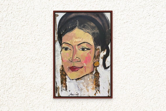 THỊ KÍNH- CHÈO Portrait 8x12”, oil on canvas, original by Nguyen Ly Phuong Ngoc