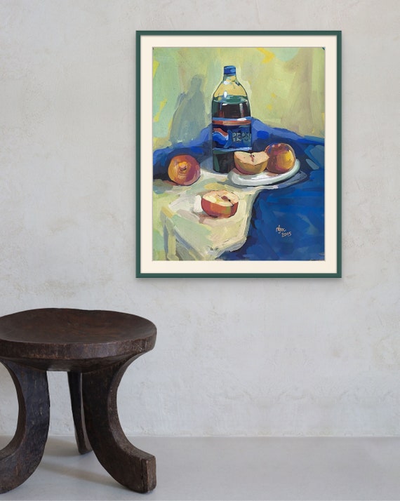 HEALTHY CHOICES 15x18.5” gouache on paper, wall decor, unframed, original painting by Nguyen Ly Phuong Ngoc
