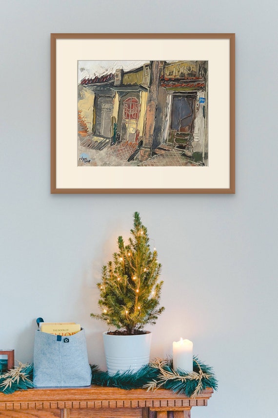 Cự Đà village 10x12” Oil on canvas, live painting, Vietnam village scene (Cự Đà), unframed, original by Nguyen Ly Phuong Ngoc