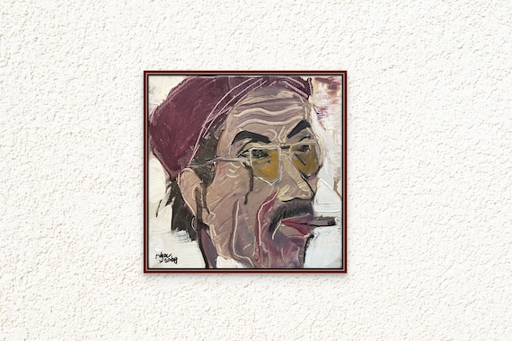 CHÈO PORTRAIT, 8x8" oil on canvas, Vietnam Folk Opera (Hát Chèo), original by Nguyen Ly Phuong Ngoc
