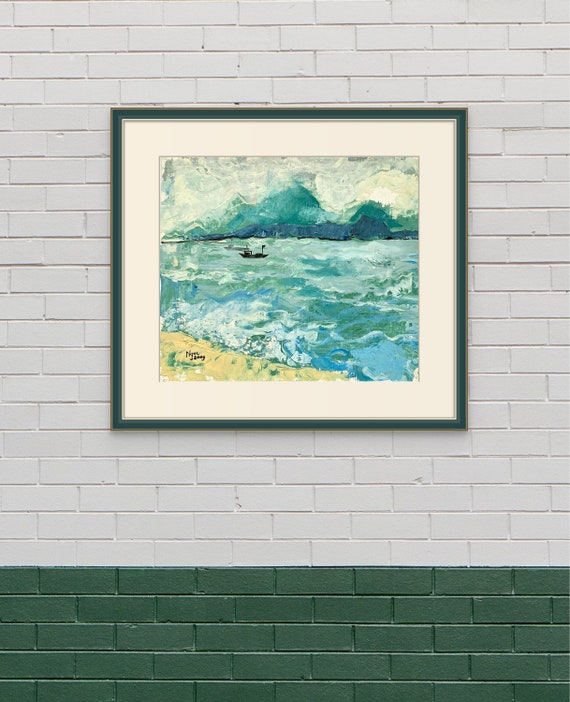 TO THE WATER 15.5x18” Oil on Canvas, Live Painting, Nha Trang, unframed, Original by Nguyen Ly Phuong Ngoc
