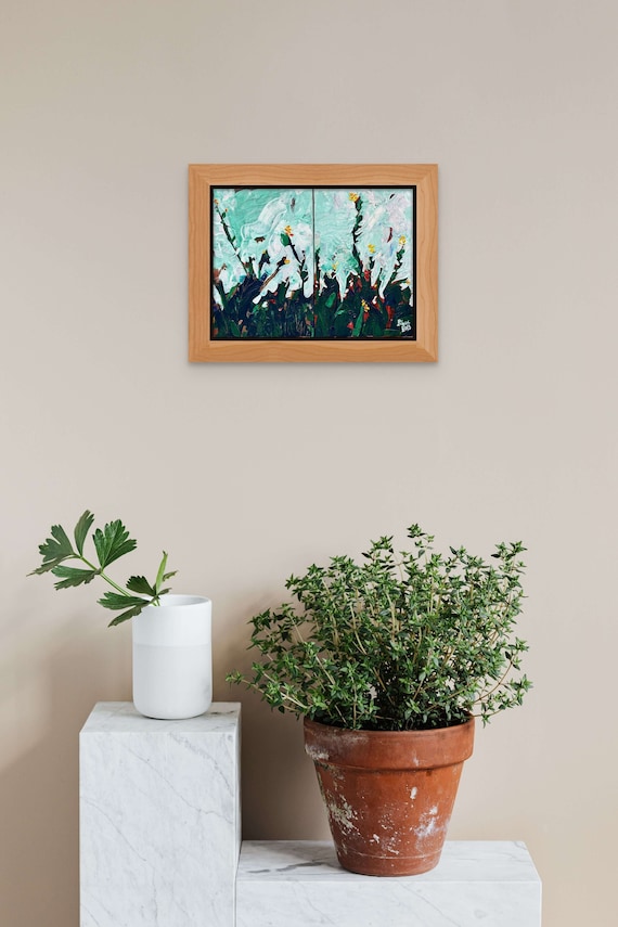 SPRING BUDS 12x16” acrylic on canvas, flowers, floral wall decor, original painting by Nguyen Ly Phuong Ngoc