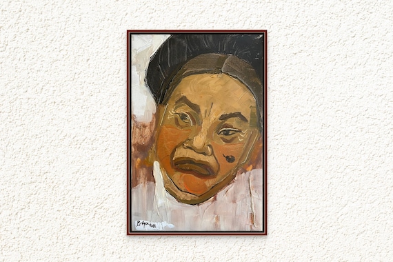 MỤ- CHÈO Portrait 8x12”, oil on canvas, original by Nguyen Ly Phuong Ngoc