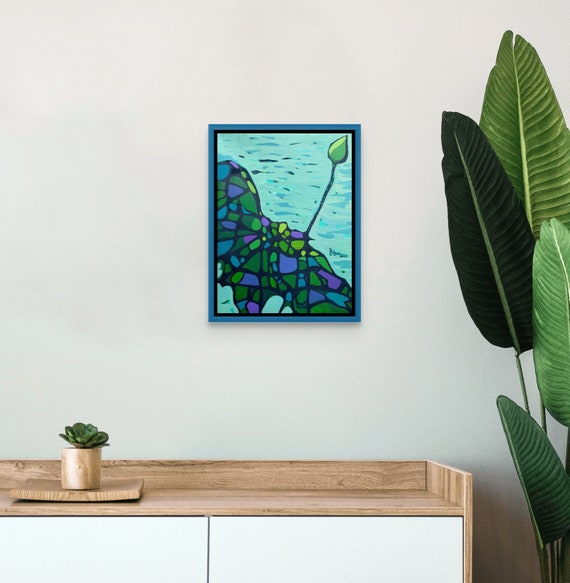 SPRING BUD 12x16" acrylic on canvas, four seasons, floral wall decor, original painting by Nguyen Ly Phuong Ngoc
