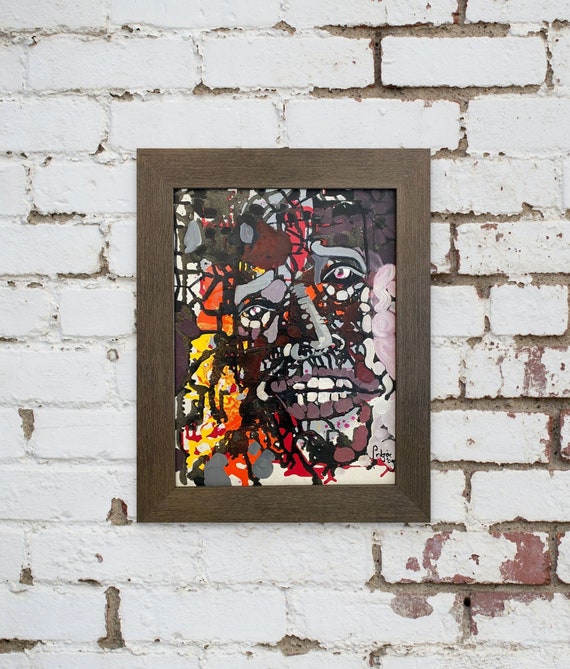 SMILE 16x20" framed oil on canvas, Portraits of Dreaming, wall decor, original painting by Nguyen Ly Phuong Ngoc
